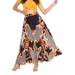 Scarf Print Flared Skirt!